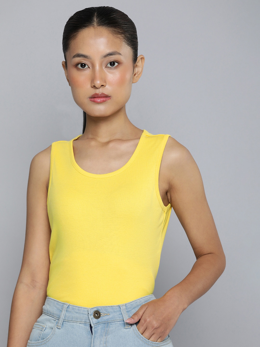

ether Cotton Tank Top, Yellow