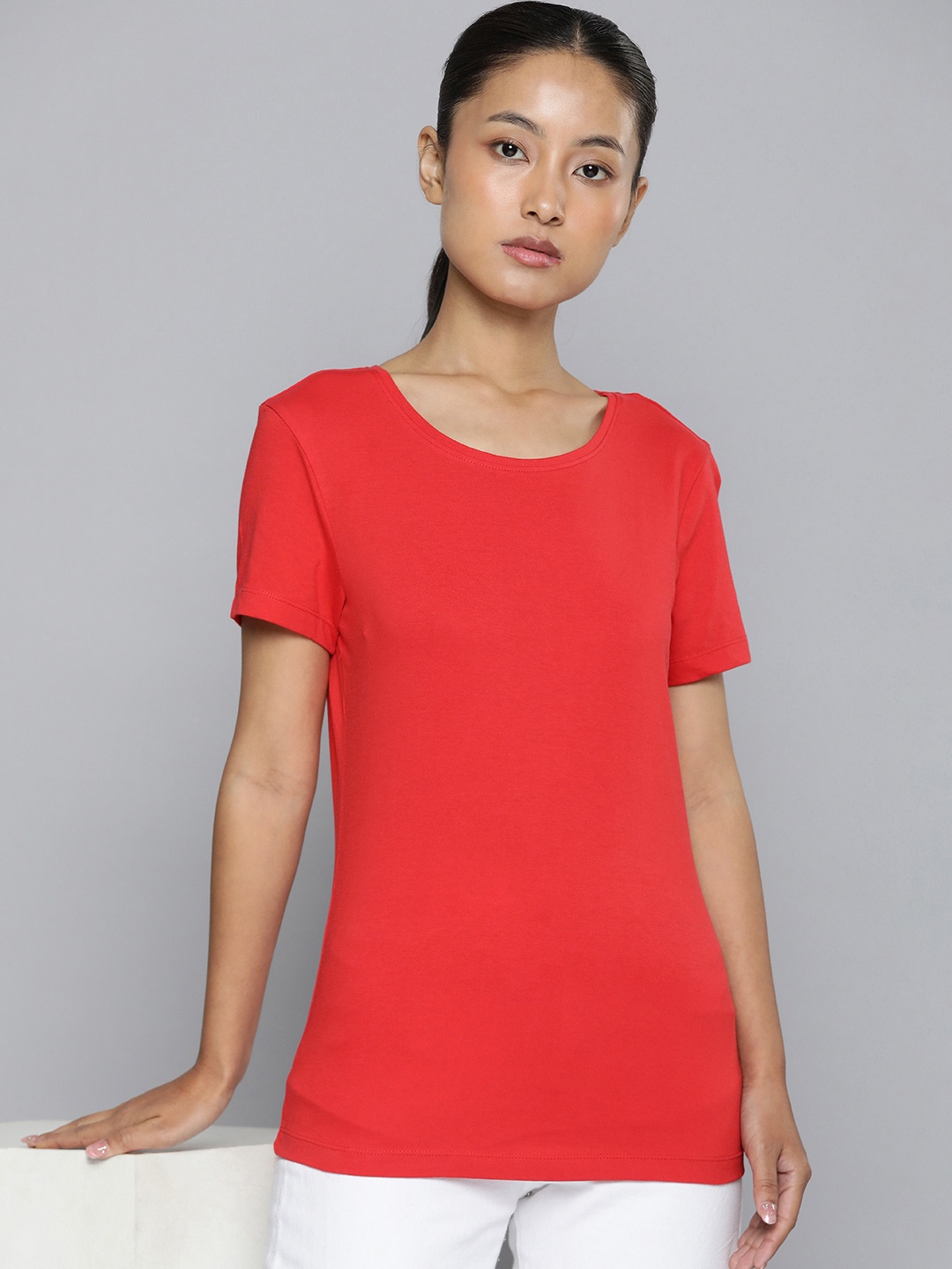 

ether Longline T-shirt, Red