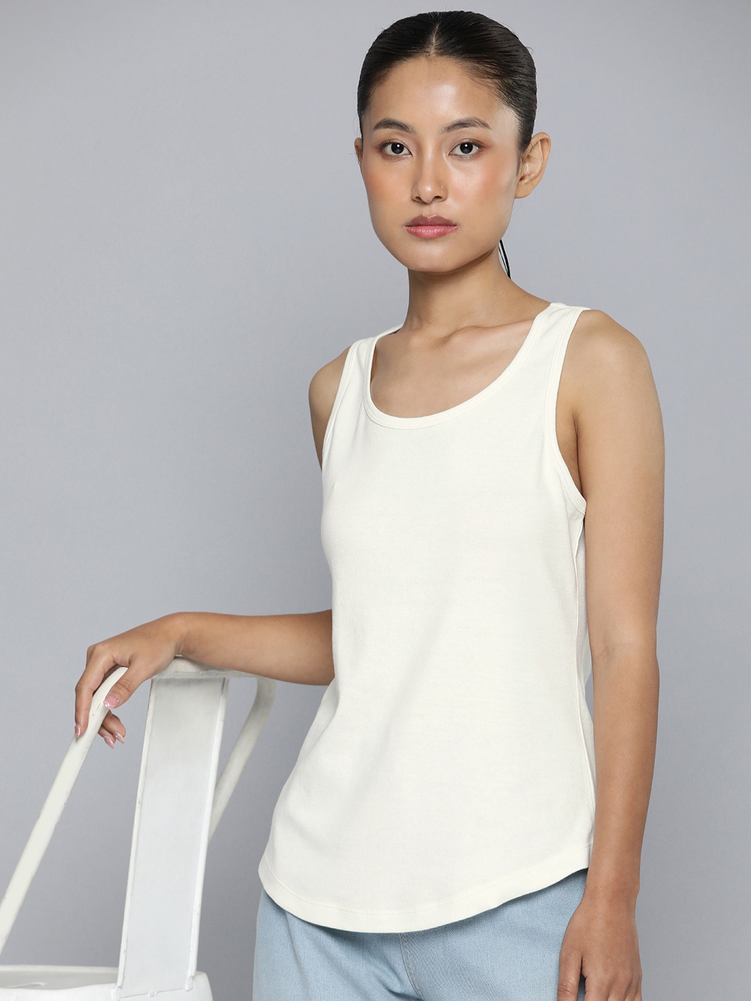 

ether Cotton Tank Top, Off white