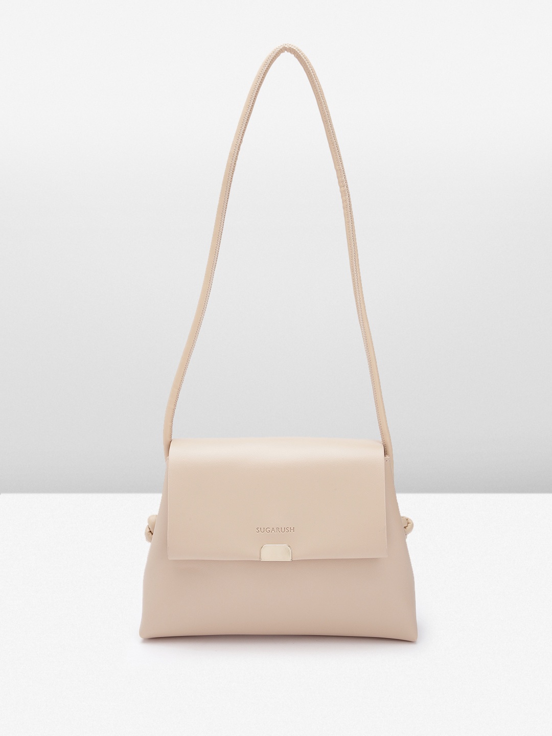 

Sugarush PU Structured Sling Bag, Beige