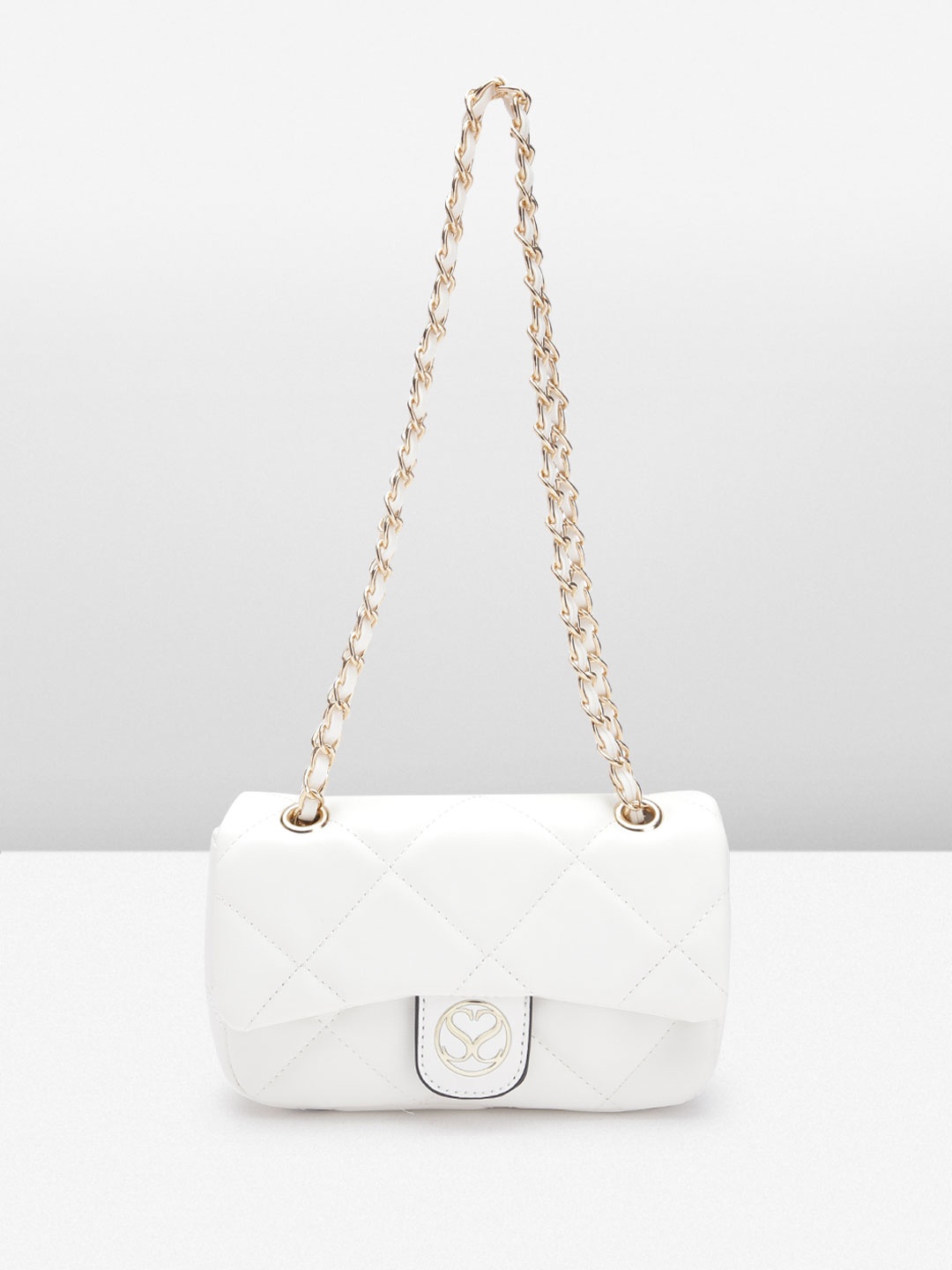 

Sugarush PU Quilted Sling Bag, White