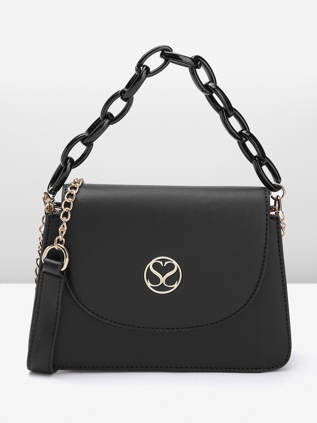 

Sugarush PU Structured Sling Bag, Black