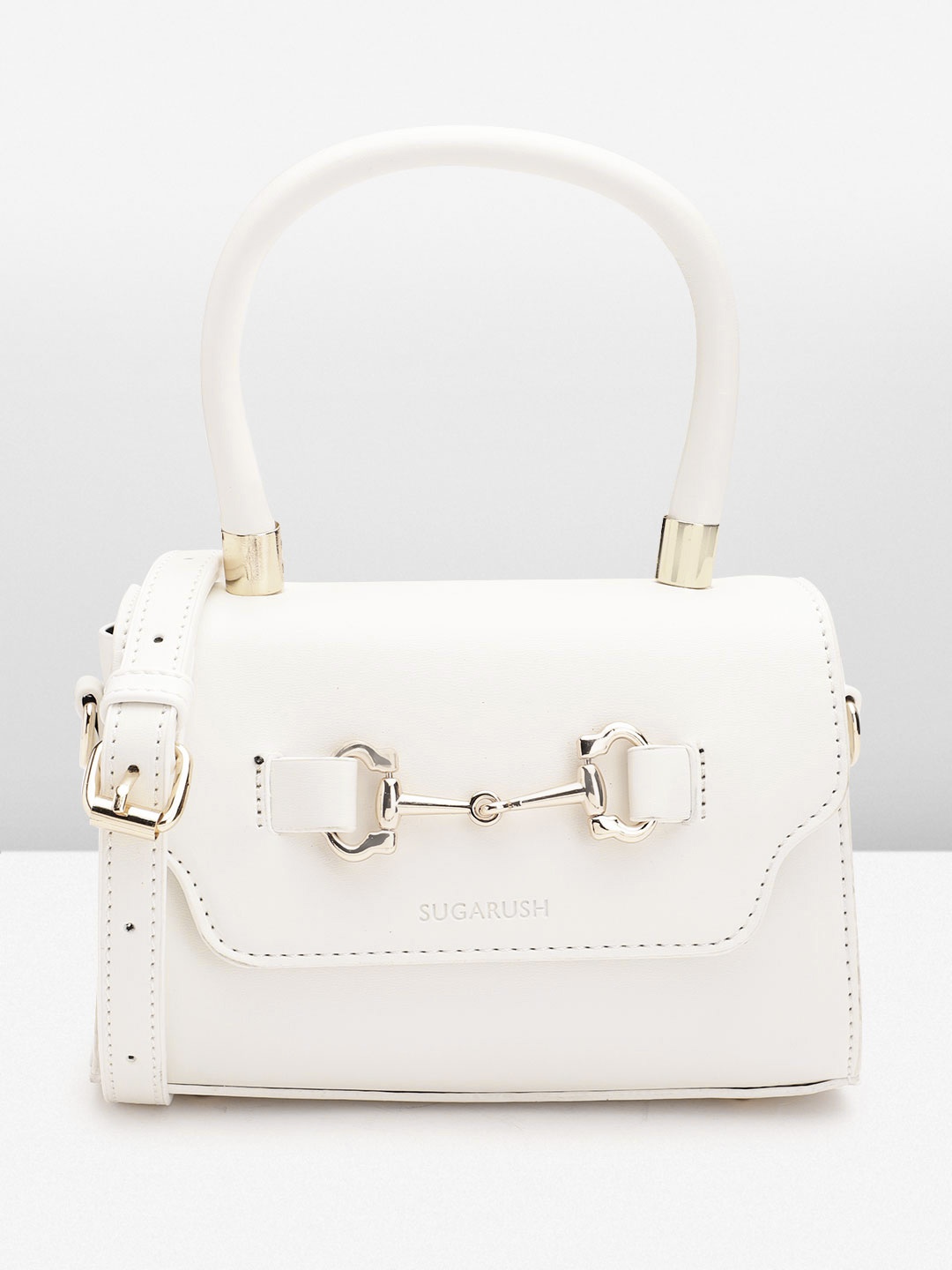 

Sugarush PU Structured Handheld Bag, White