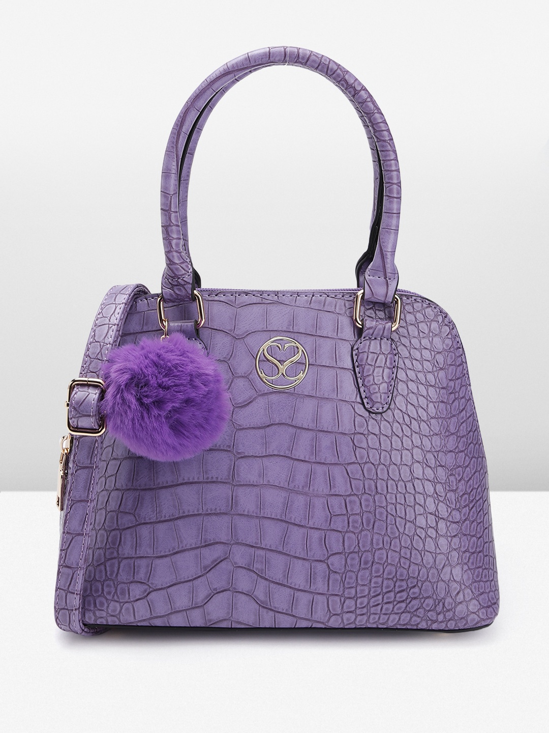 

Sugarush Animal Textured PU Structured Satchel, Purple