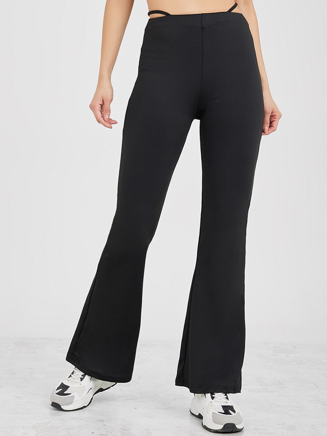 

Styli Women High-Rise Bootcut Trousers, Black