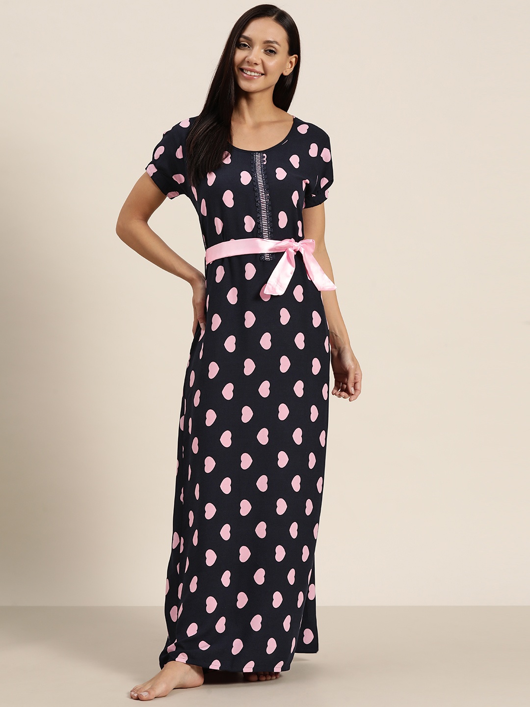 

Sweet Dreams Printed Maxi Nightdress, Navy blue
