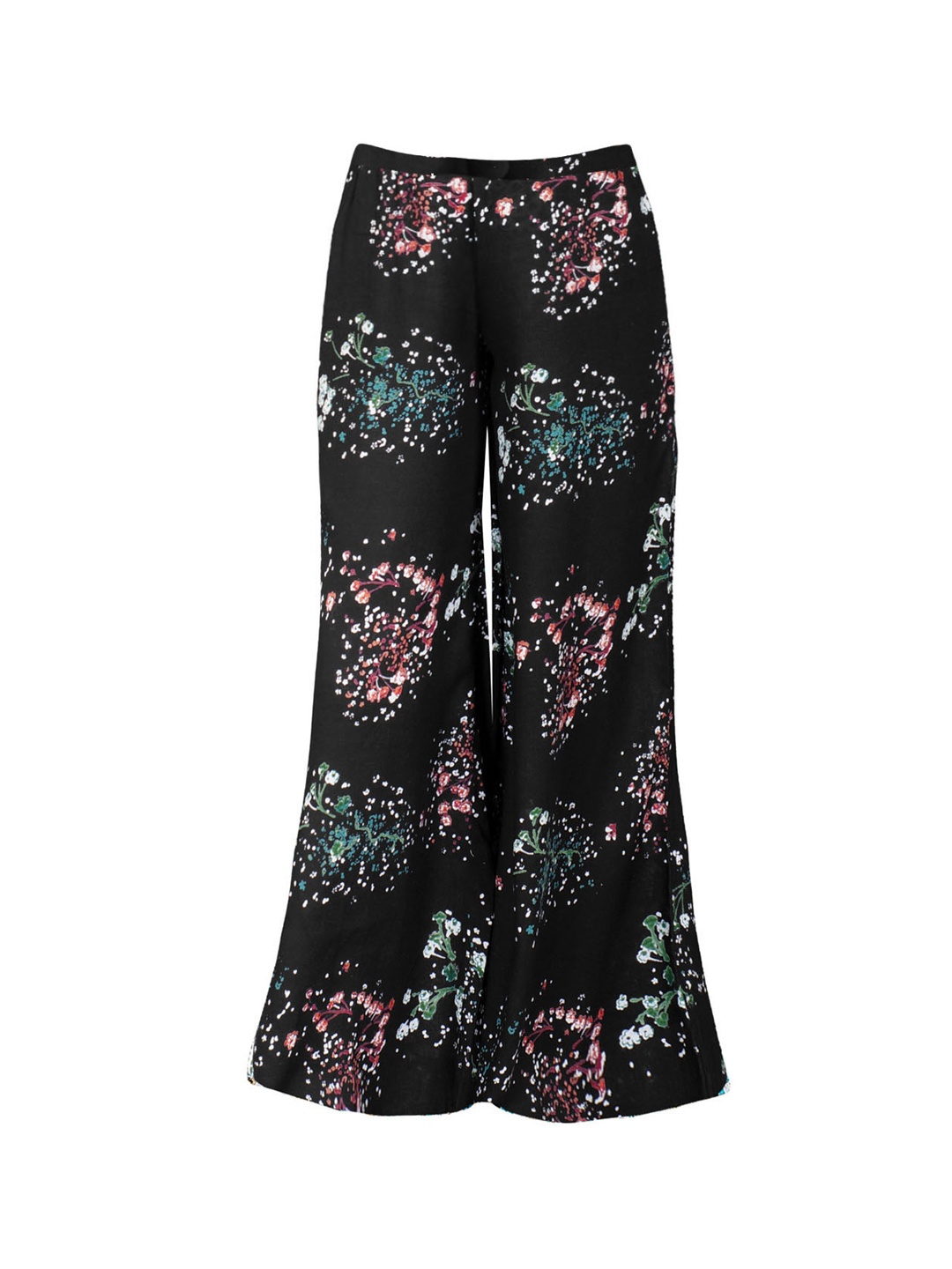 

Naughty Ninos Girls Black Floral Print Flared Palazzos