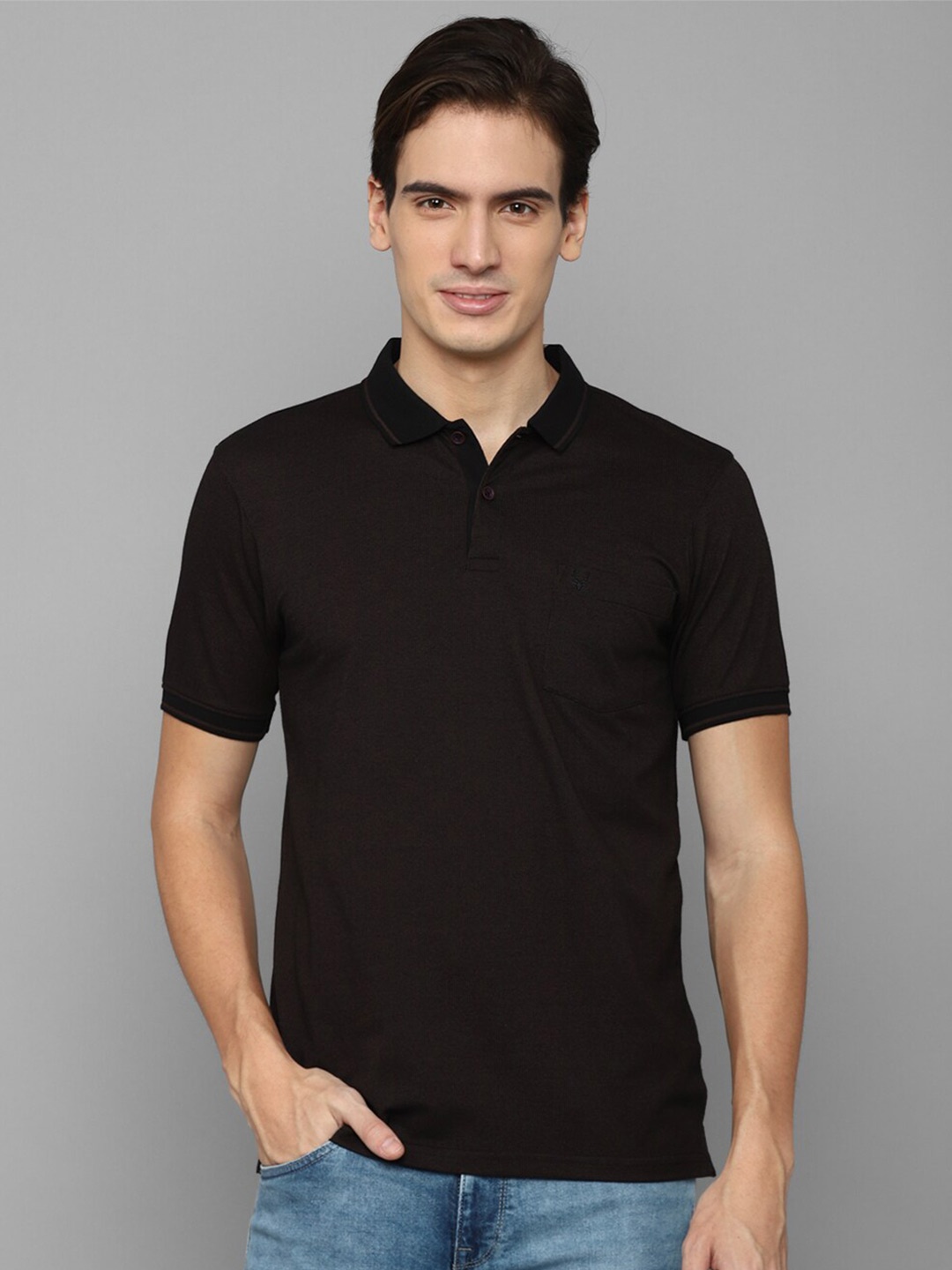 

Allen Solly Polo Collar Pure Cotton T-shirt, Black