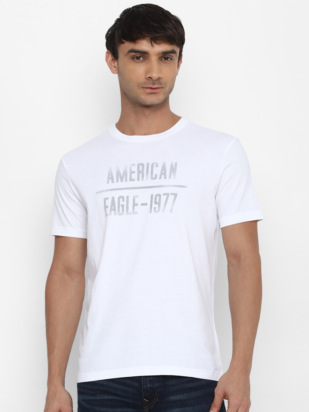 

AMERICAN EAGLE OUTFITTERS Typography Printed Pure Cotton T-shirt, White