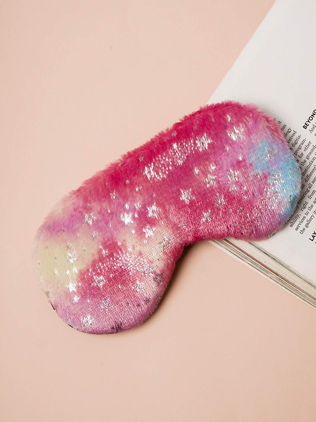 

Crazy Corner Printed Fur Eye Mask, Pink
