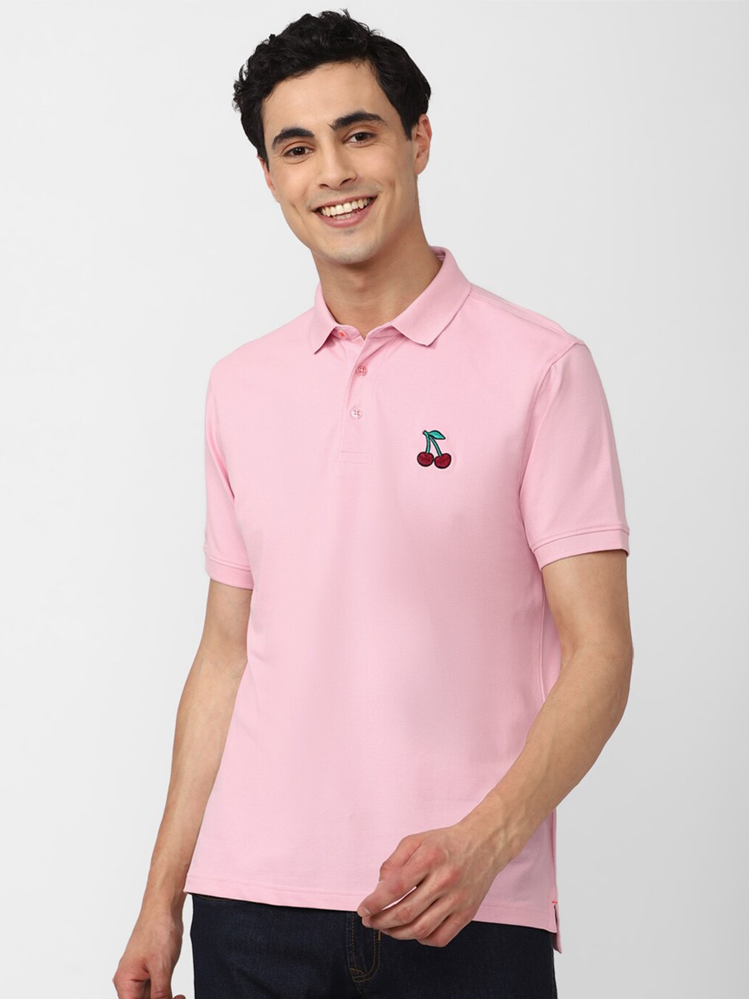 

SIMON CARTER LONDON Polo Collar Slim Fit T-Shirt, Pink