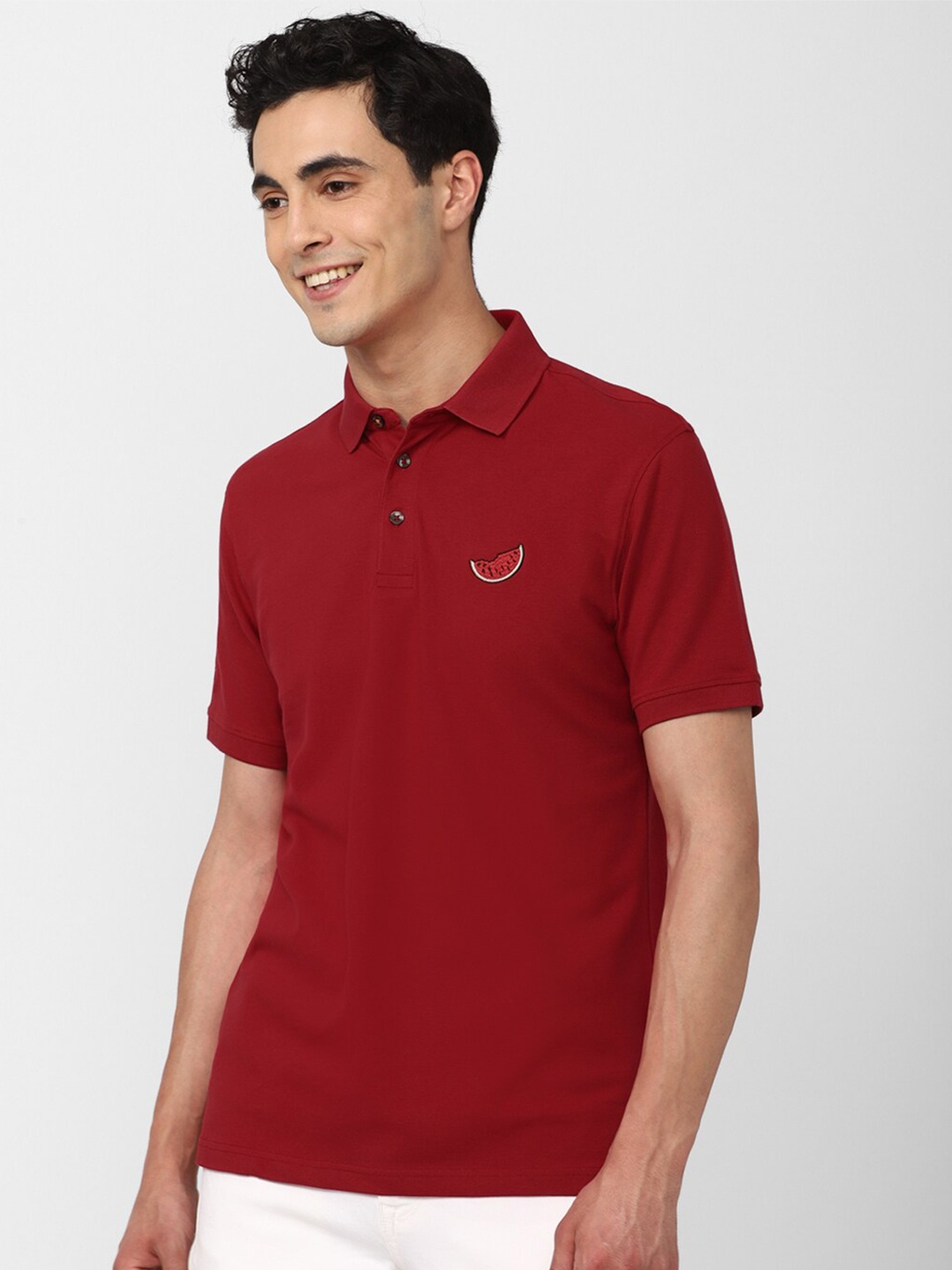 

SIMON CARTER LONDON Maroon Polo Collar Slim Fit T-shirt