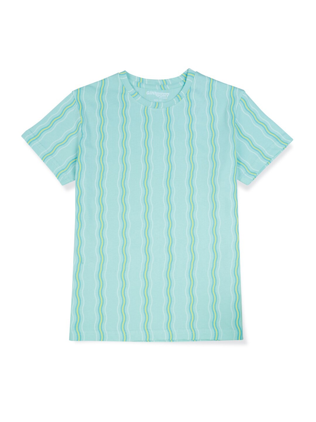 

Gini and Jony Boys Abstract Printed Cotton T-shirt, Sea green