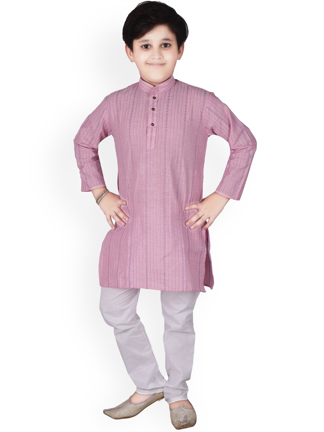 

Pro-Ethic STYLE DEVELOPER Boys Striped Kurta with Pyjamas, Pink