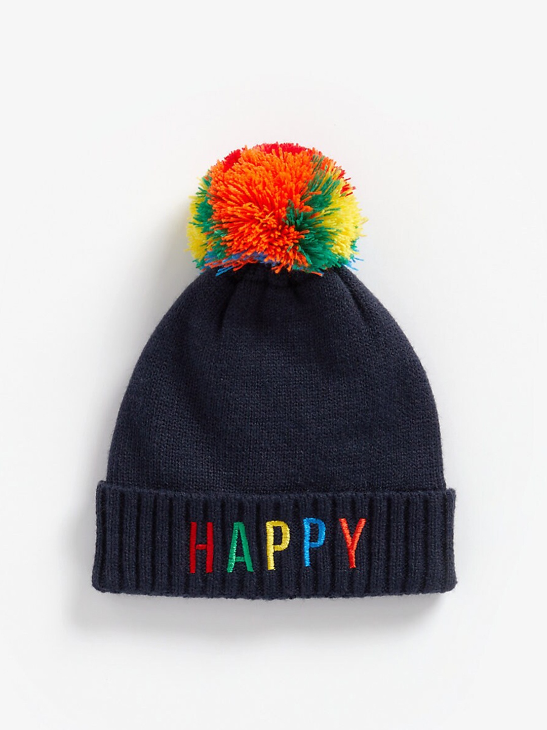 

mothercare Infants Boys Acrylic Embroidered Beanie, Navy blue