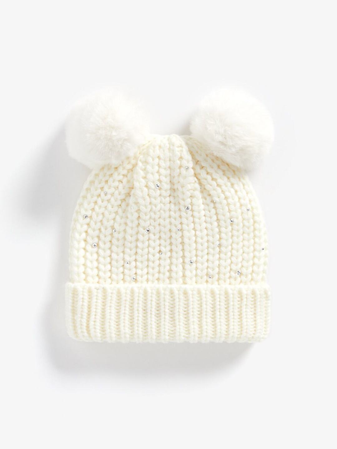 

mothercare Girls Self Design Acrylic Beanie, Cream
