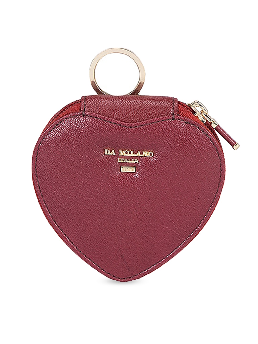 

Da Milano Red Textured Leather Purse Clutch