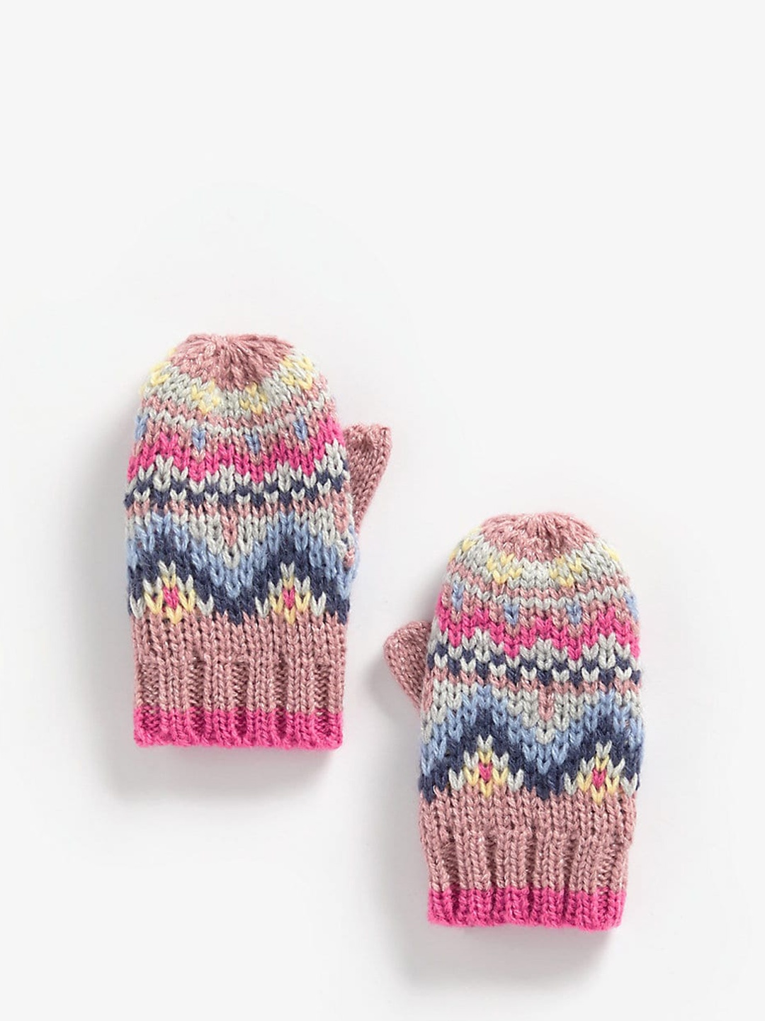 

mothercare Girls Self Design Acrylic Mittens, Pink