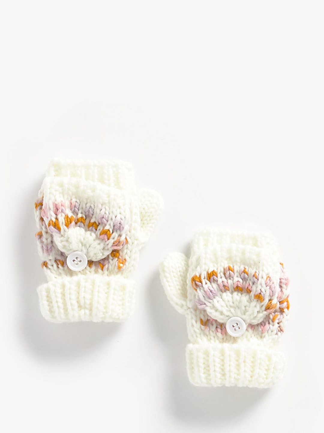 

mothercare Girls Self Design Acrylic Mittens, White