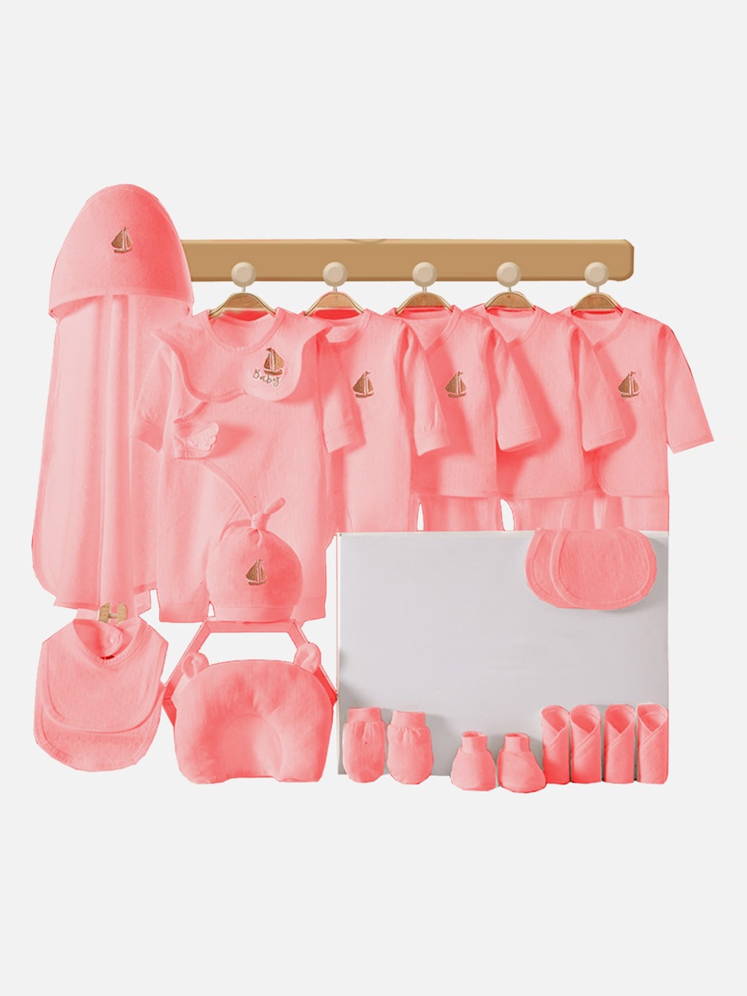

Little Surprise Box LLP Infants 23-Pcs Pure Cotton Baby Apparel Gift Set, Pink