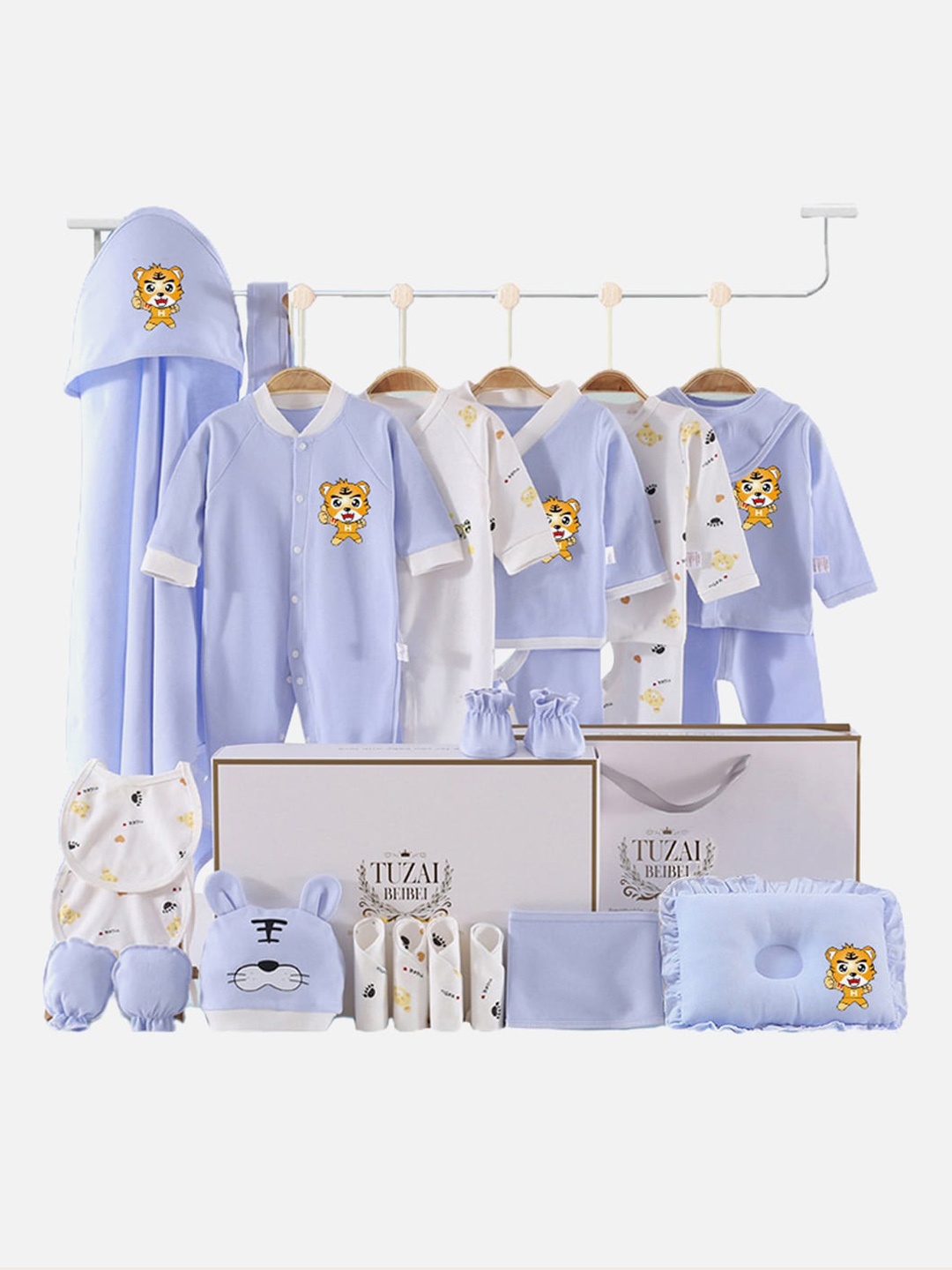 

Little Surprise Box LLP Infants 23-Pcs Baby Apparel Gift Set, Blue