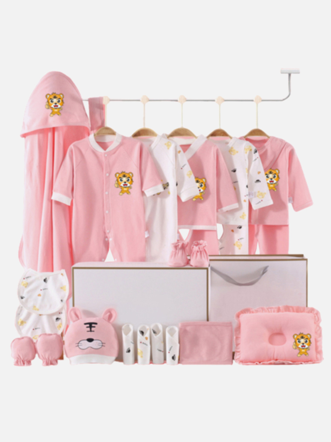 

Little Surprise Box LLP Infants Pack Of 13 Cotton Baby Apparel Gift Set, Pink