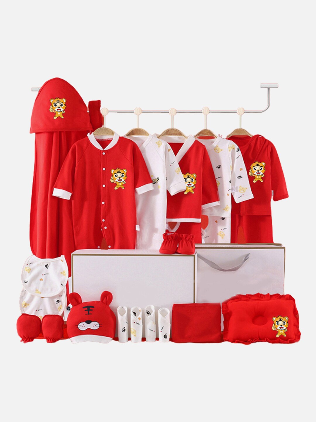 

Little Surprise Box LLP Infants 23-Pcs Baby Apparel Gift Hamper, Red