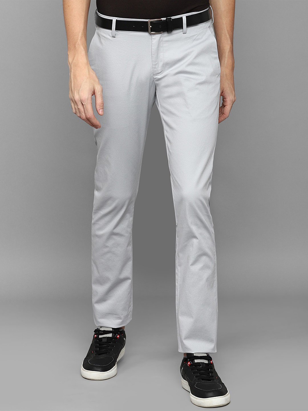 

Allen Solly Men Cotton Slim Fit Trousers, Grey
