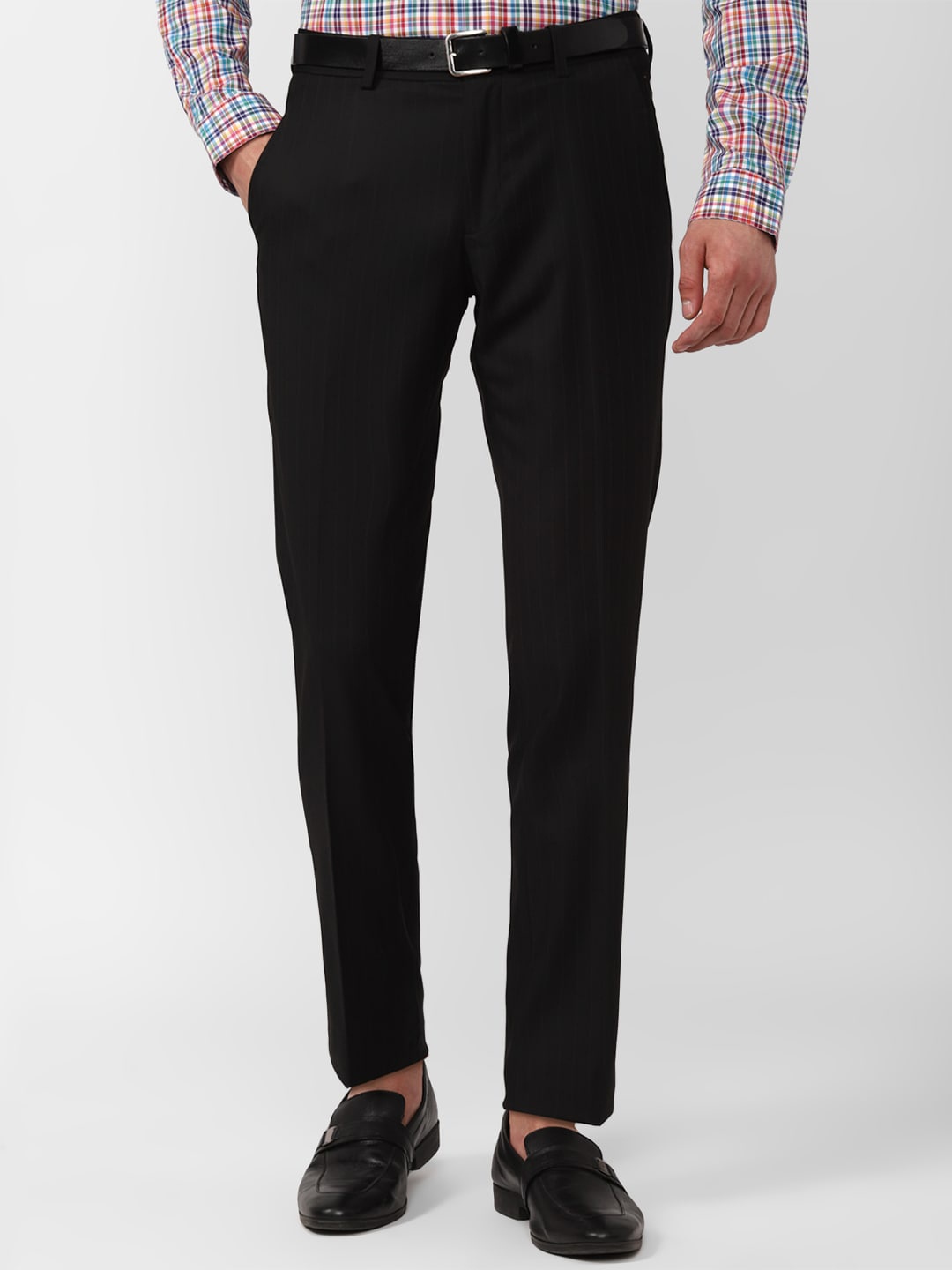 

SIMON CARTER LONDON Men Slim Fit Mid-Rise Trousers, Black