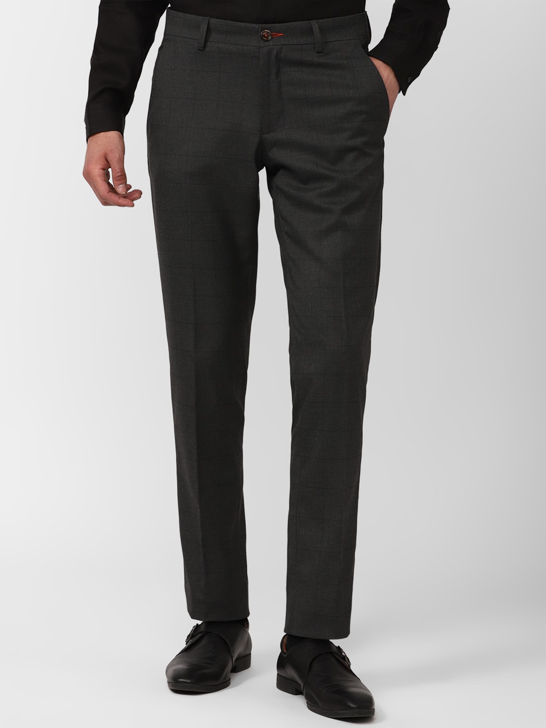 

SIMON CARTER LONDON Men Slim Fit Formal Trousers, Black