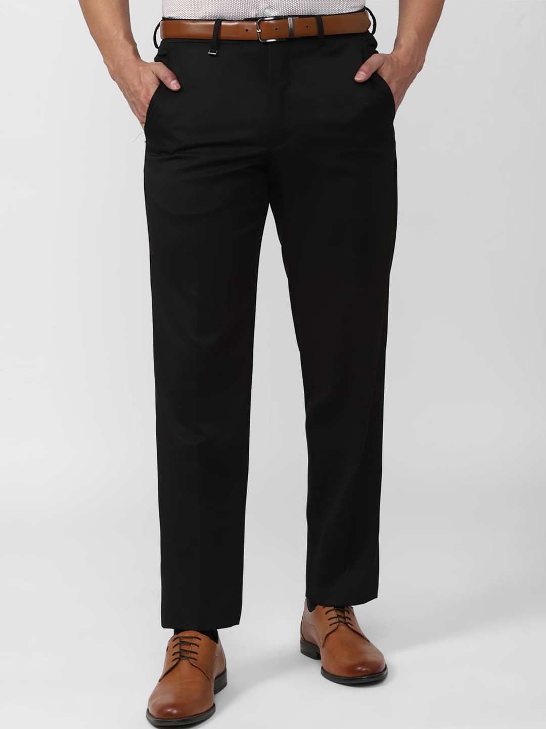 

Van Heusen Men Cotton Formal Trousers, Black