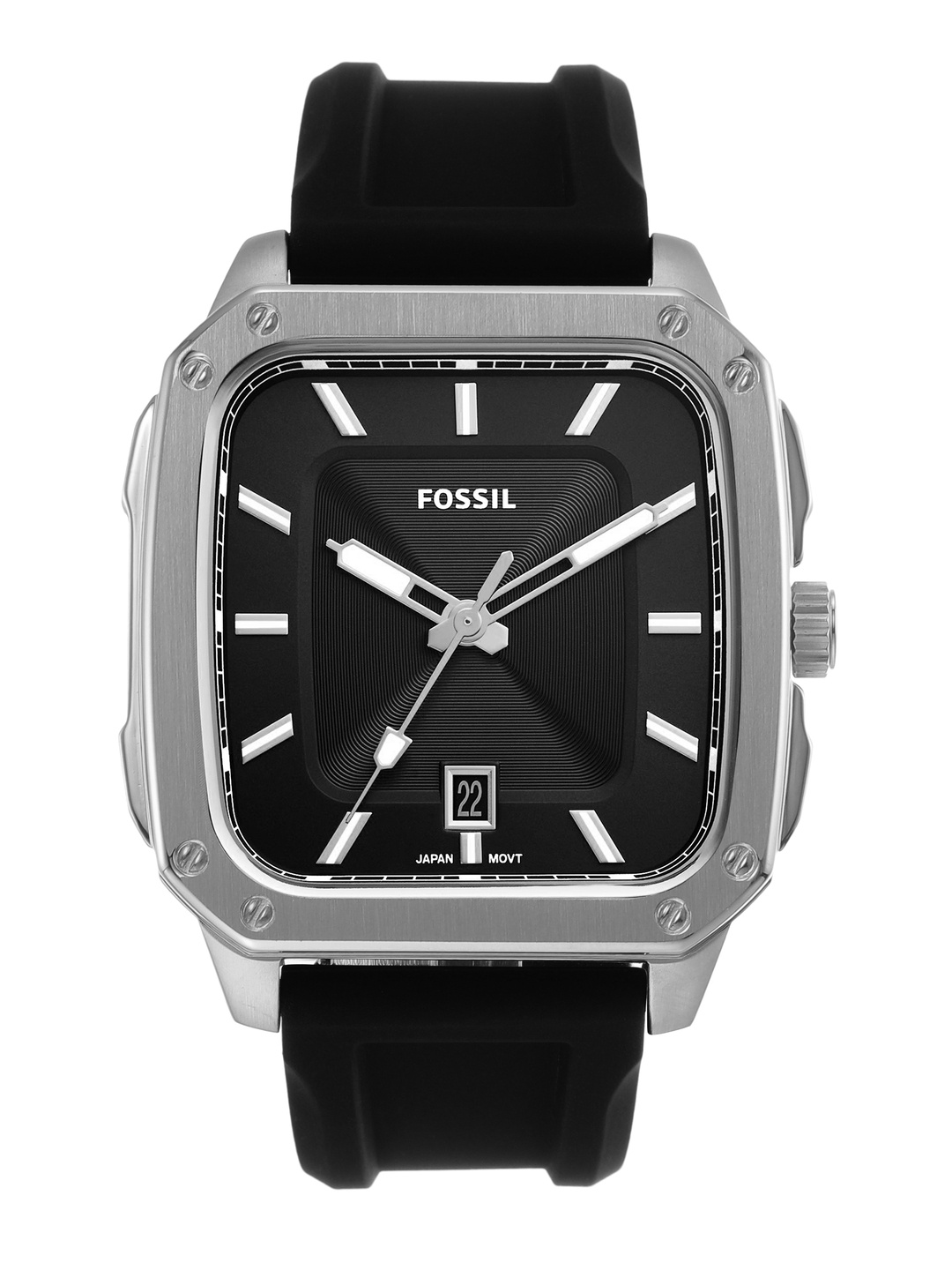 

Fossil Inscription Men Patterned Dial Analogue Watch With Date Aperture FS5980, Black