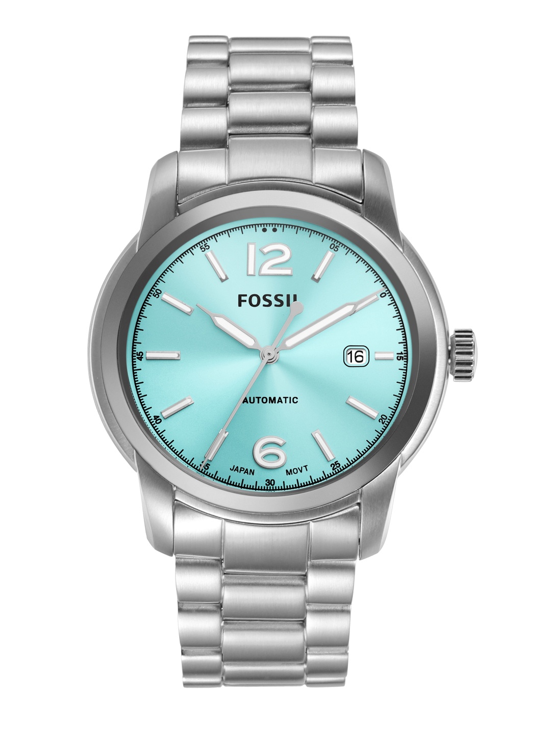 

Fossil Heritage Men Bracelet Style Analogue Automatic Motion Powered Watch ME3241, Turquoise blue