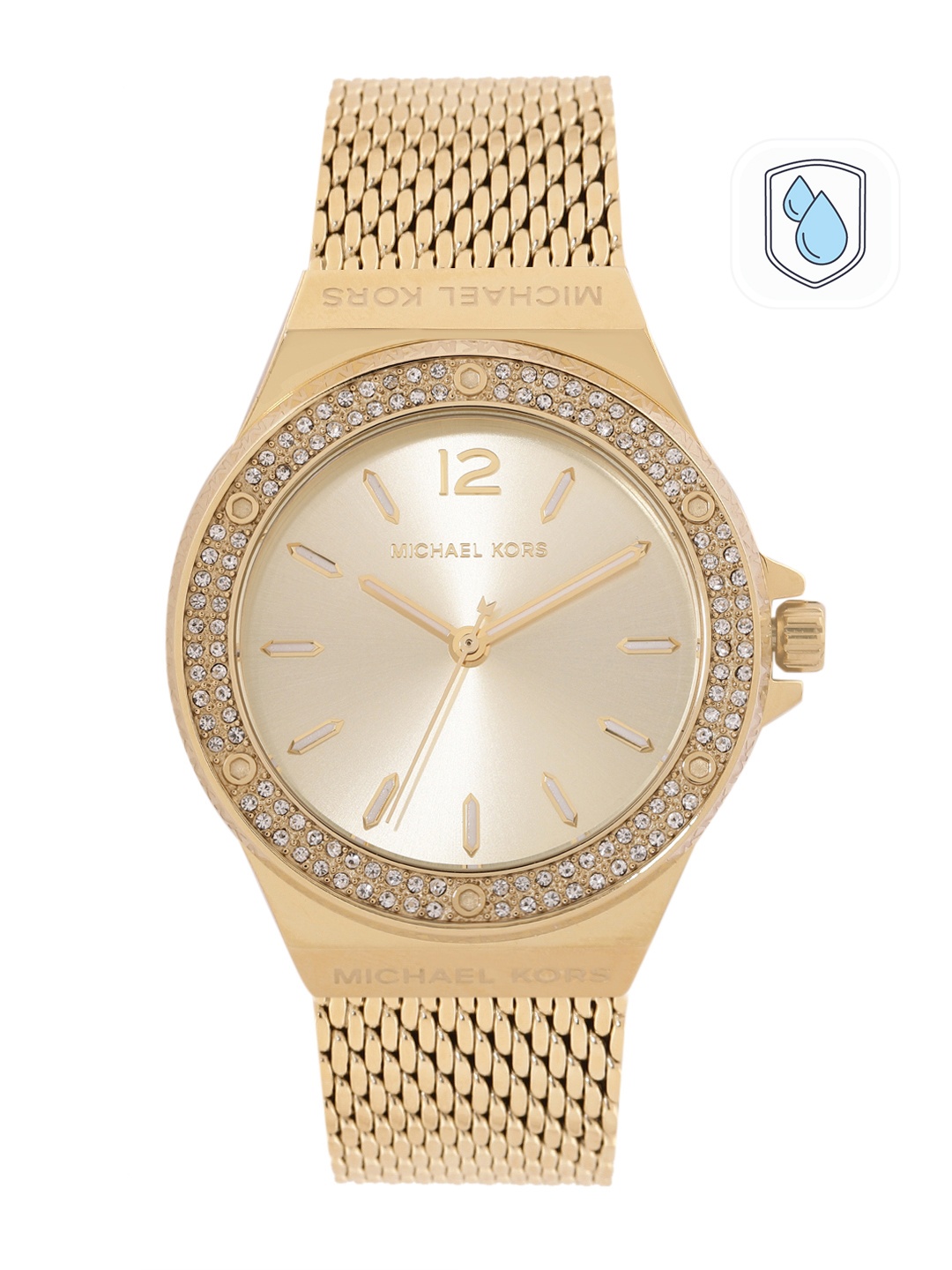 

Michael Kors Women Lennox Textured Analogue Watch MK7335, Gold
