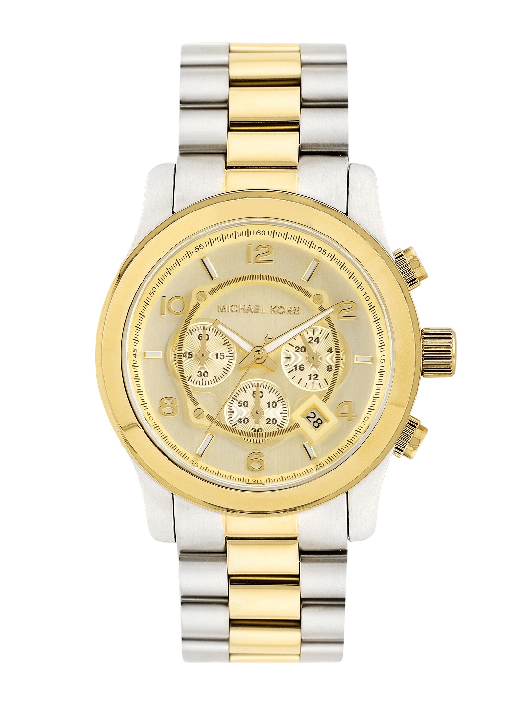 

Michael Kors Men Runway Two Tone Stainless Steel Chronograph Watch-MK9075, Gold