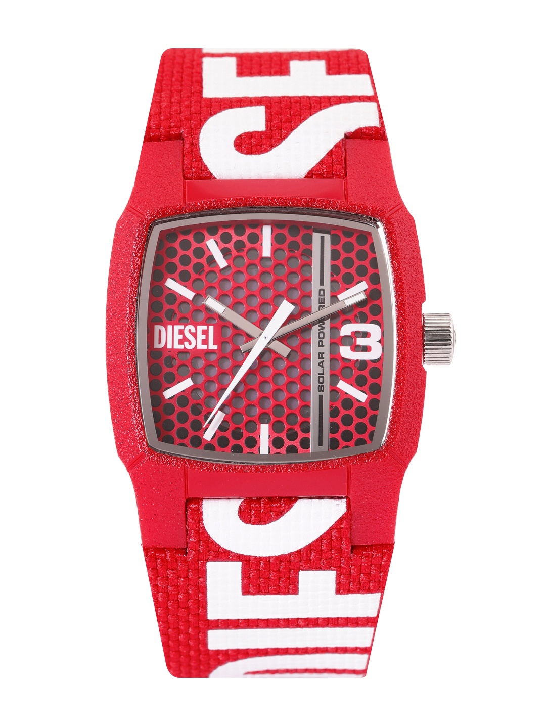 

DIESEL Men Patterned Dial & Printed Textured Strap Analogue Solar Powered Watch DZ2168, Red