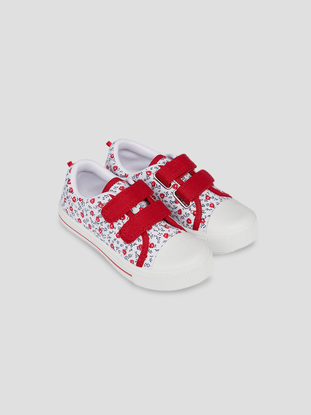 

mothercare Girls Printed Synthetic Round Toe Velcro Sneakers, White