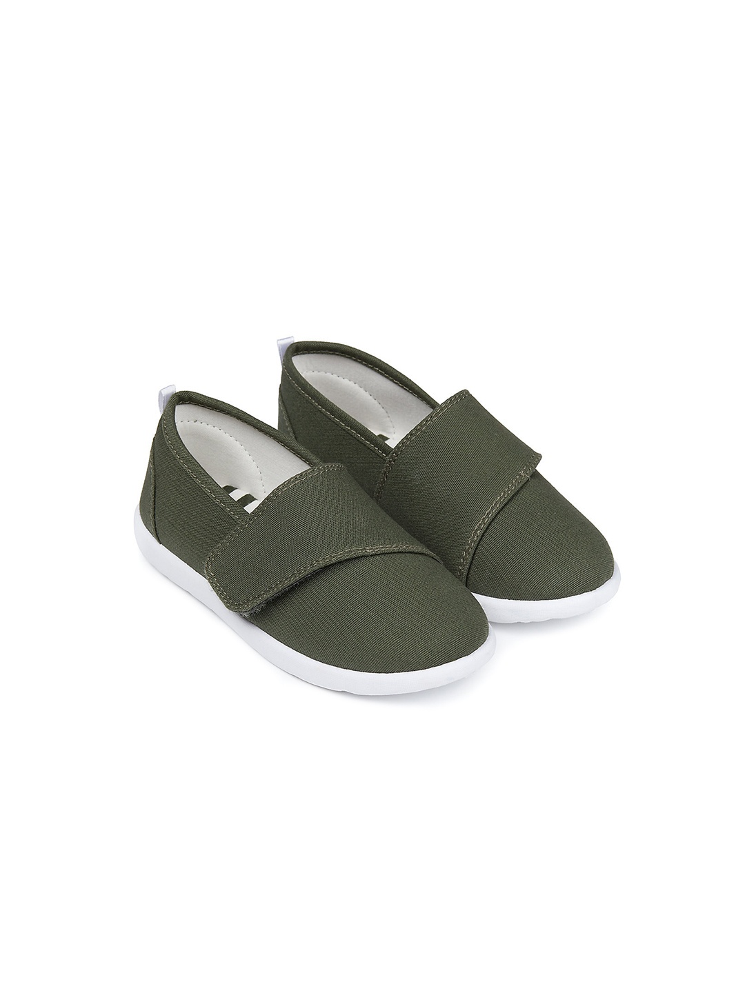 

mothercare Boys Slip-On Sneakers With Velcro, Olive