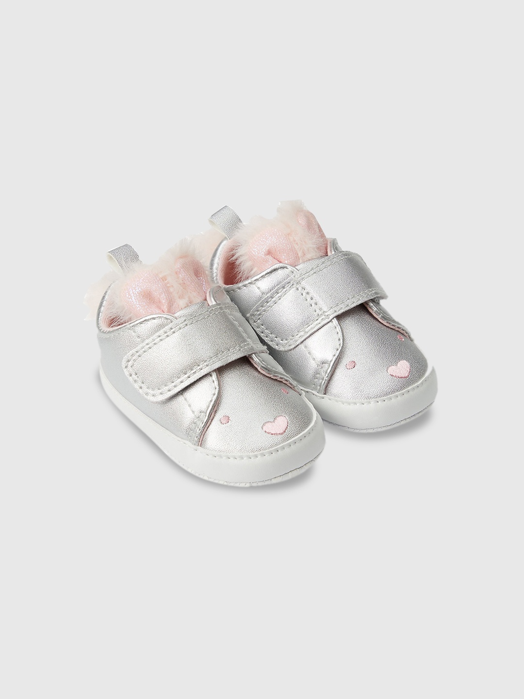 

mothercare Girls Fur Embellished Booties, Silver