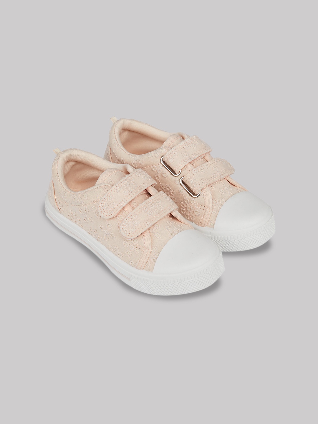 

mothercare Girls Textured Velcro Closure Comfort Insole Sneakers, Peach