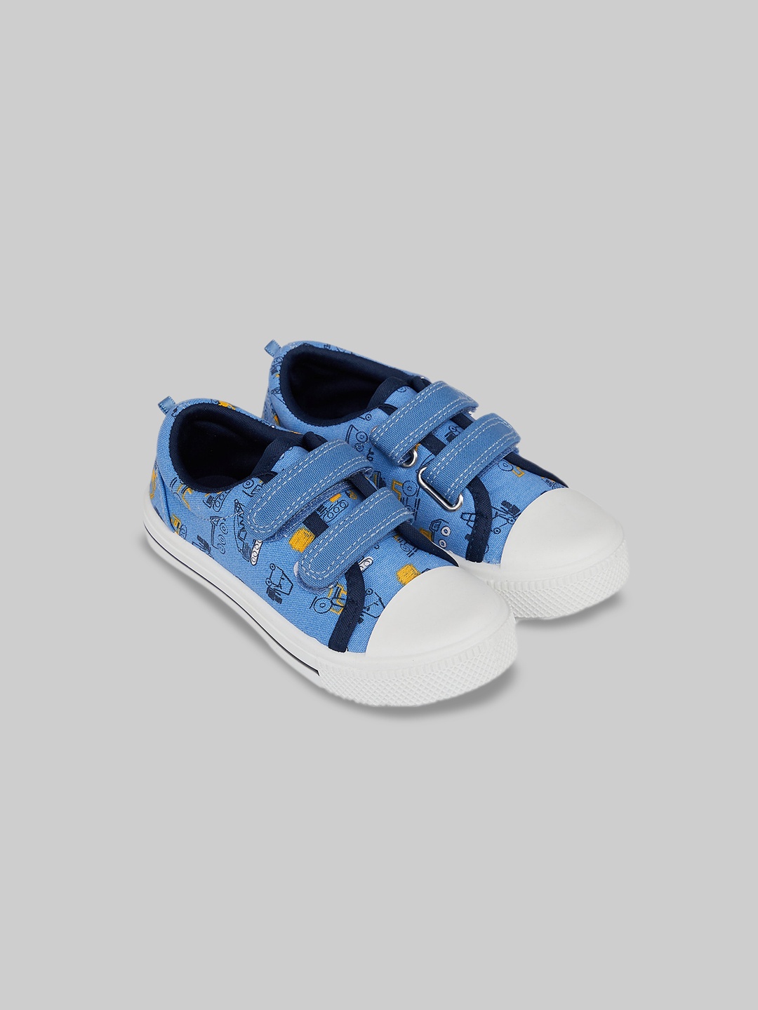 

mothercare Boys Printed Synthetic Round Toe Velcro Sneakers, Blue