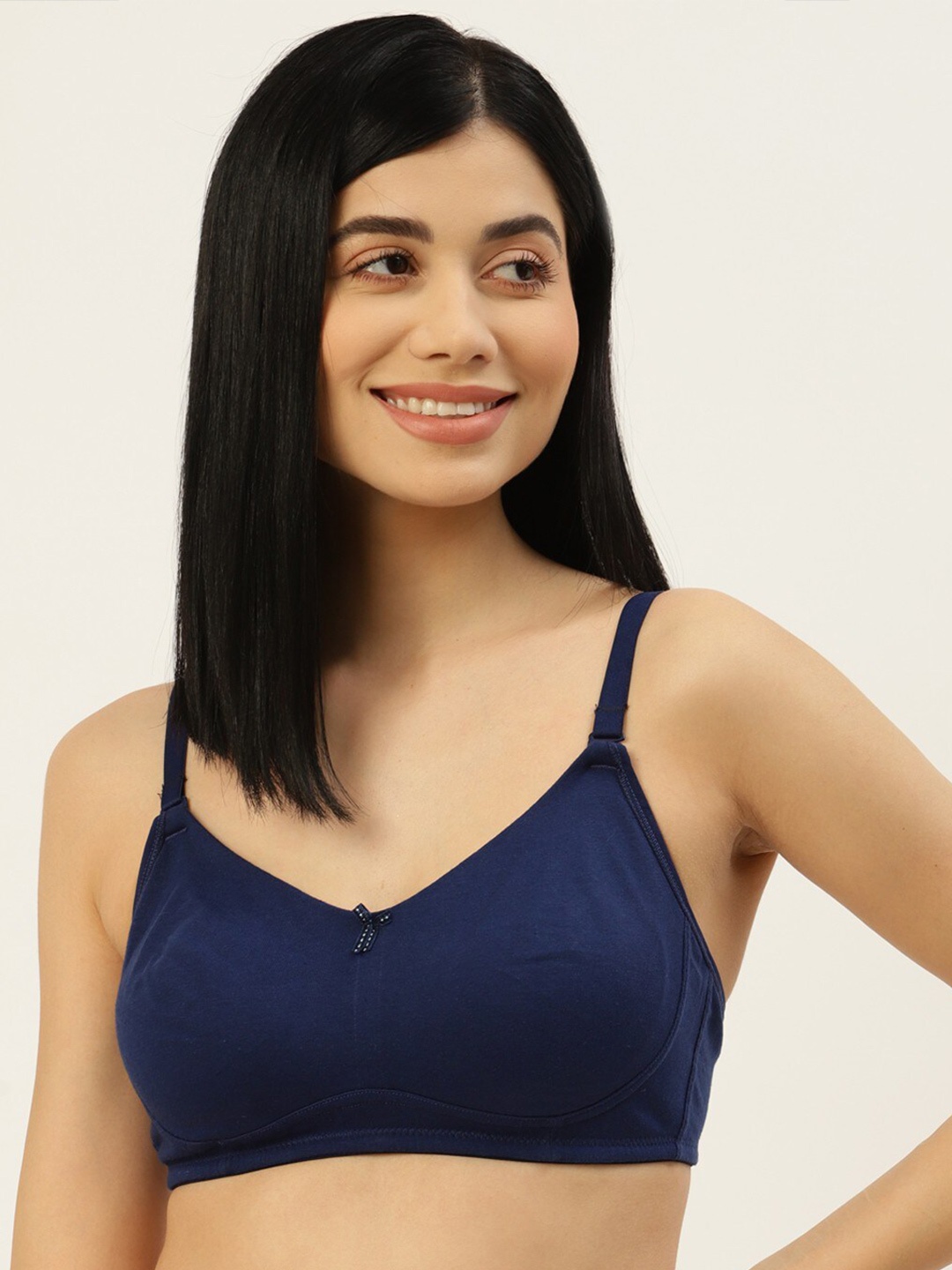 

ETC Non Padded Pure Cotton Non-Wired All Day Comfort T-shirt Bra, Navy blue