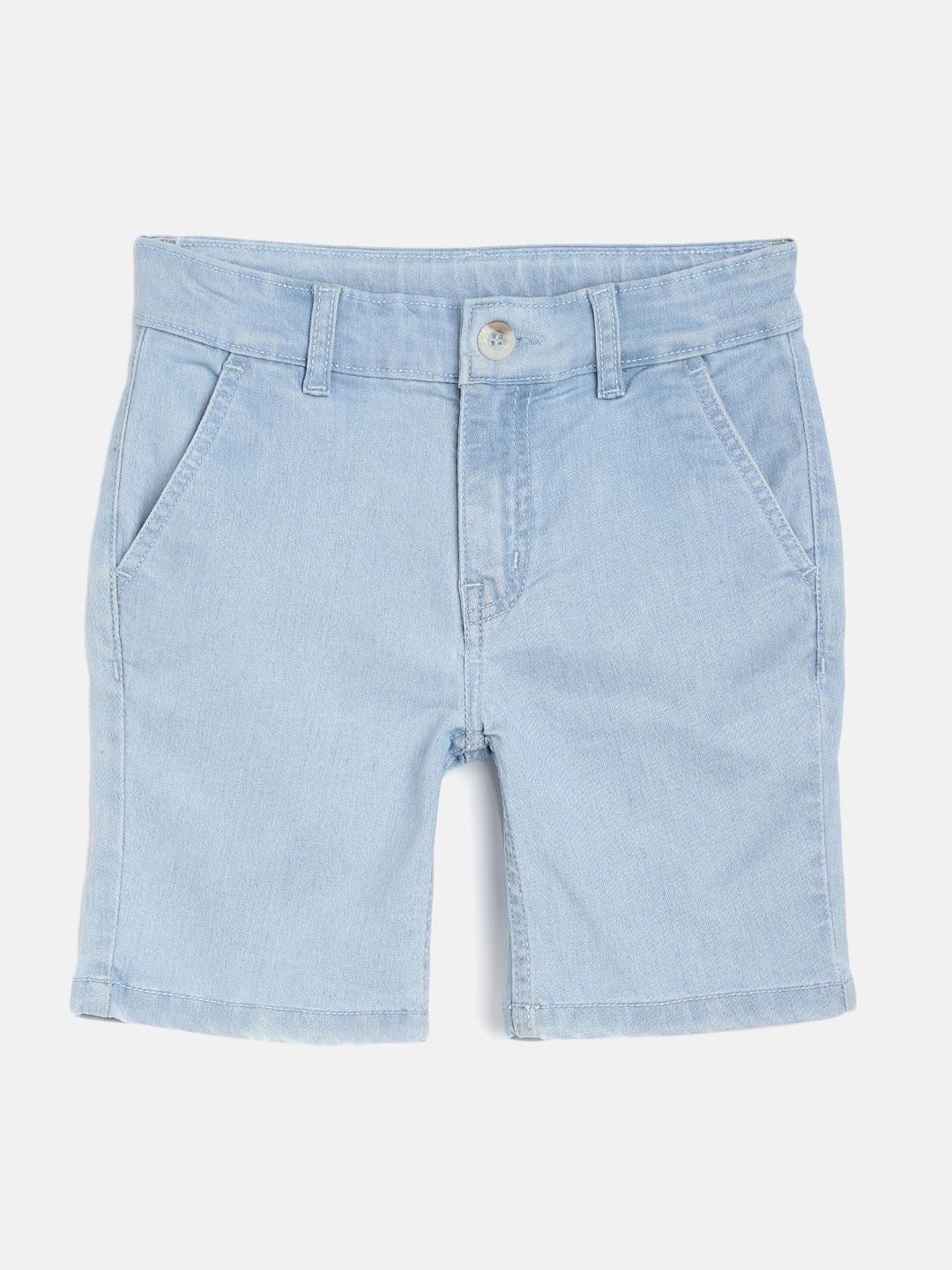 

Cherry Crumble Boys Turquoise Blue High-Rise Denim Shorts