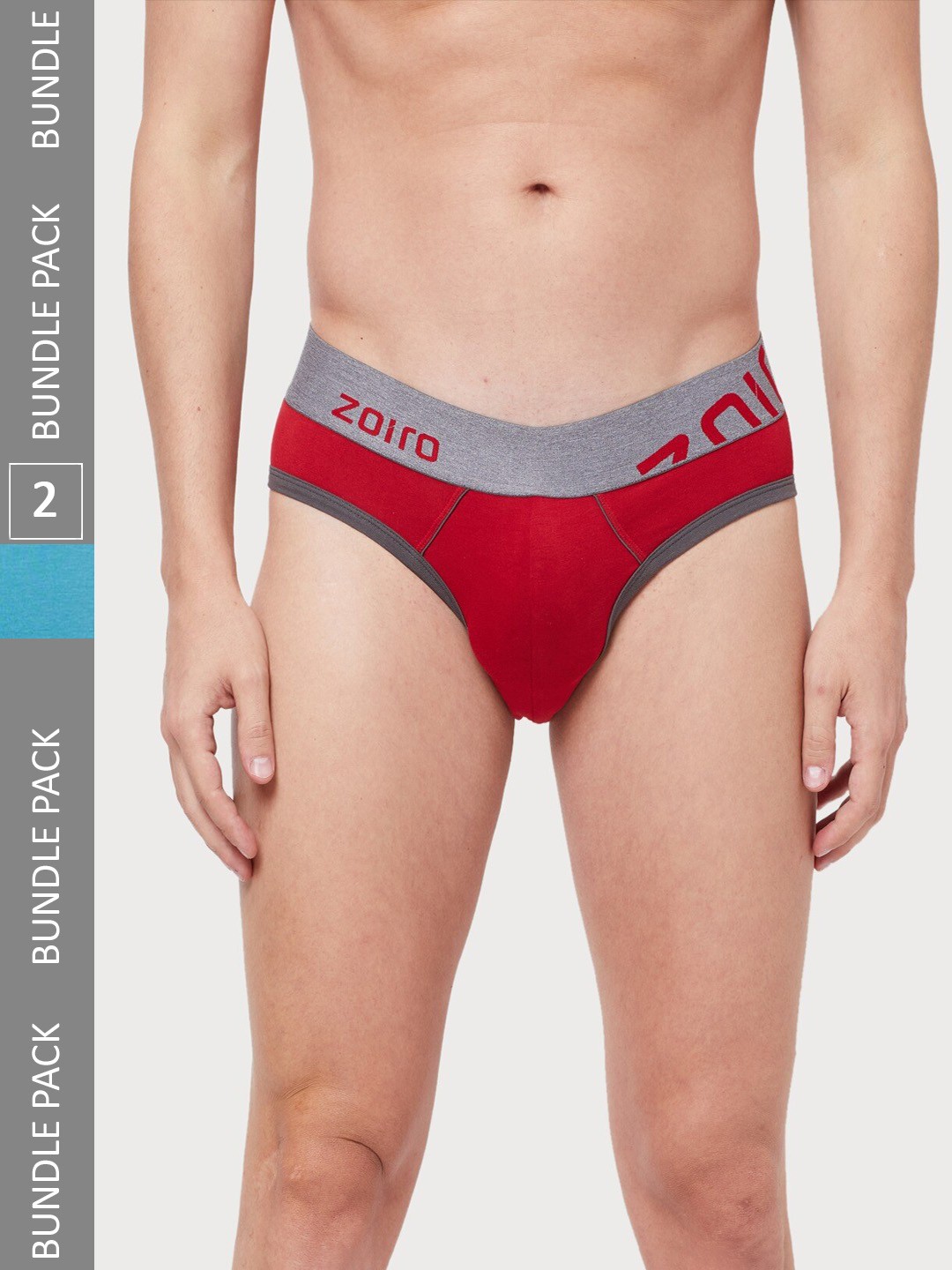 

Zoiro Men Pack Of 2 Mid-Rise Basic Briefs 8905320111608_RE, Red