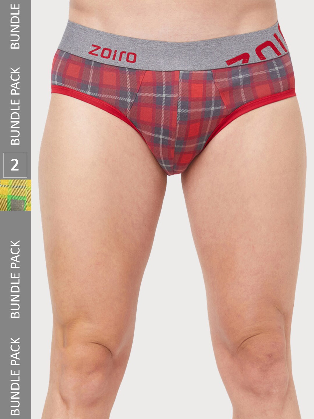 

Zoiro Men Pack Of 2 Printed Anti-Bacterial Basic Briefs, Red