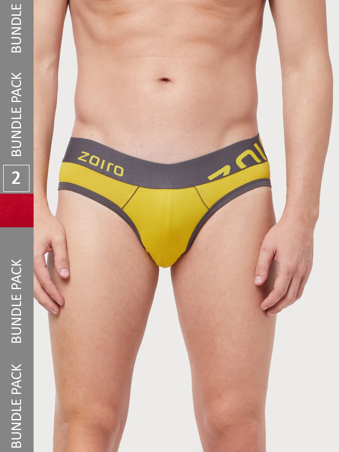 

Zoiro Men Pack Of 2 Anti-Bacterial Basic Briefs, Red