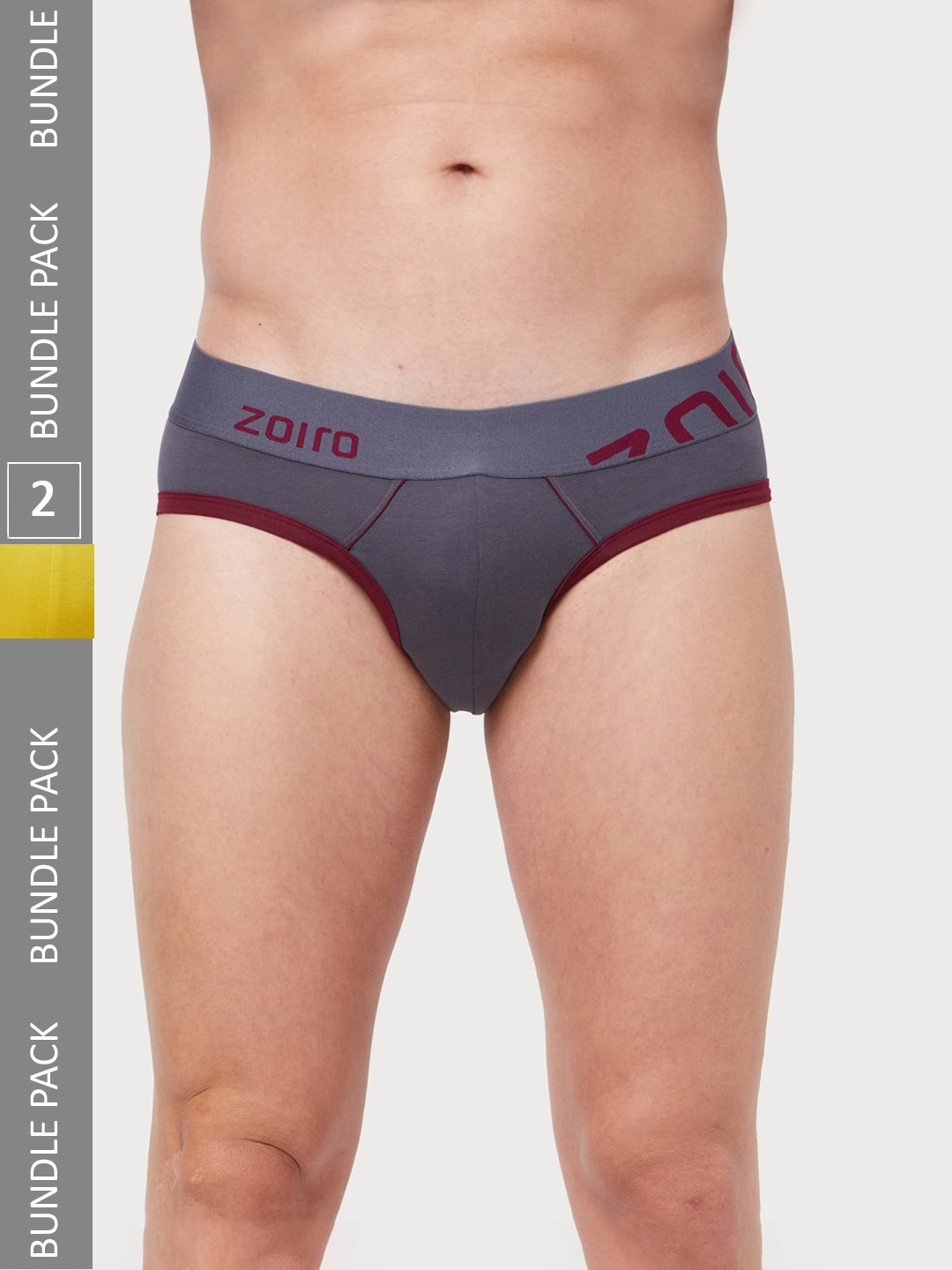 

Zoiro Men Pack Of 2 Anti-Bacterial Basic Briefs, Yellow