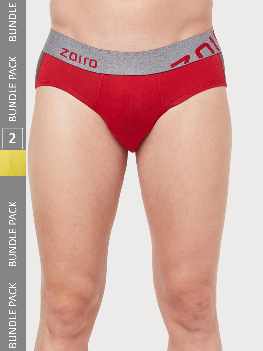 

Zoiro Men Pack Of 2 Anti-Bacterial Basic Briefs, Yellow