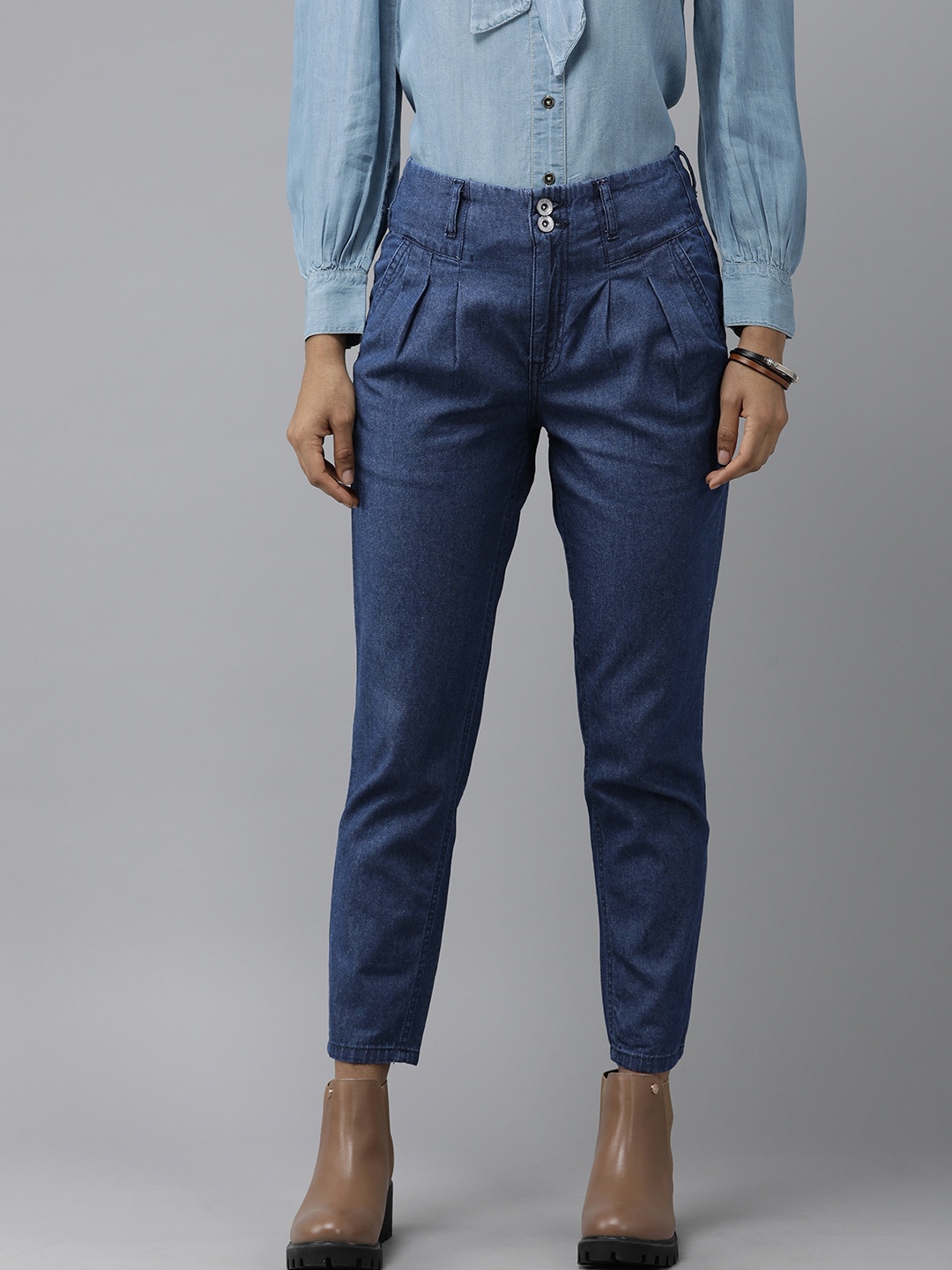 

Roadster High-Rise Mom Fit Jeans, Blue