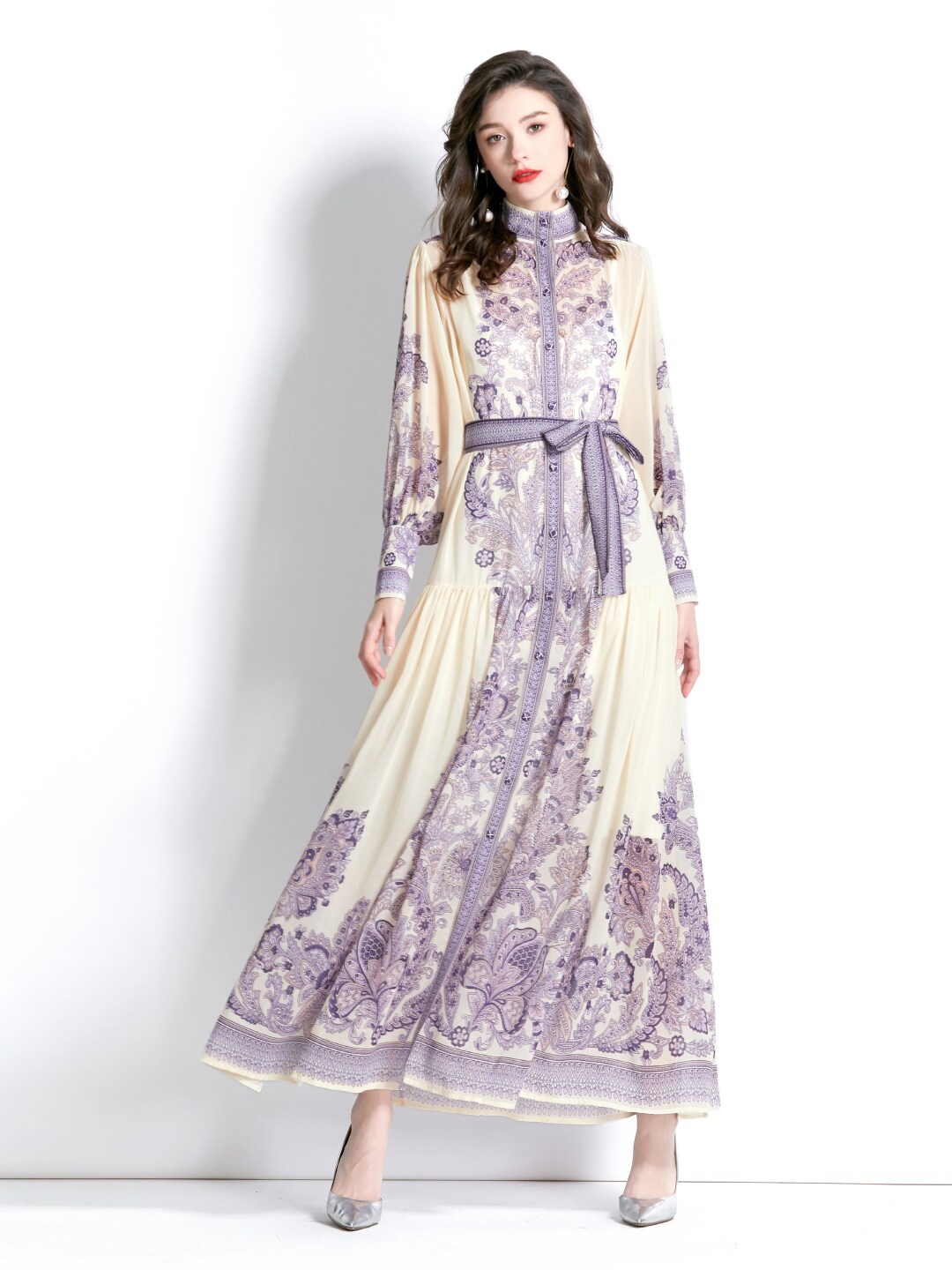 

JC Collection Ethnic Motifs Printed Dress, Purple